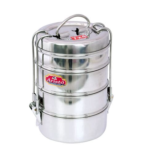 tiffin box stainless steel|steel tiffin box 4 container.